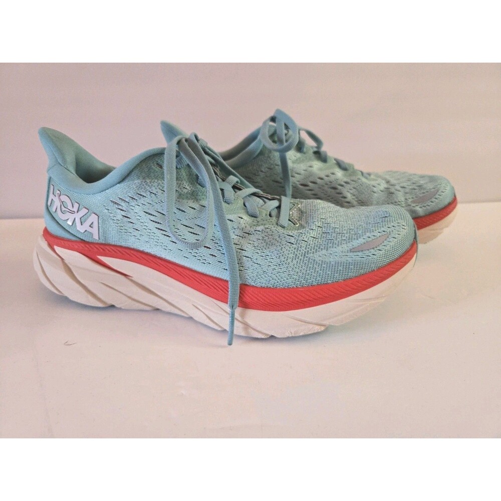 Hoka One One Clifton 8 Women's Size 6.5 B Aquarelle Blue Running Shoes 1119394-A